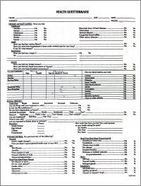 Health Questionnaire form thumbnail